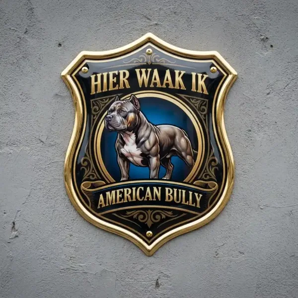 Waakbord American Bully Schild Goud Acryl