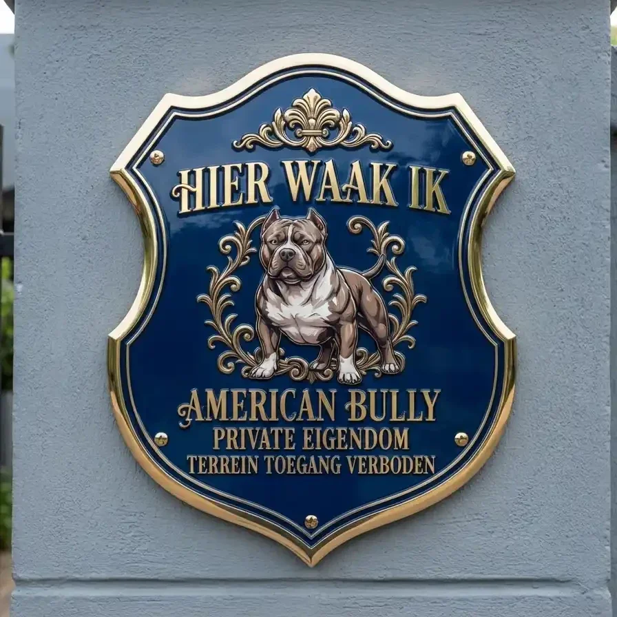 American Bully Waakbord Schild 4mm Acryl