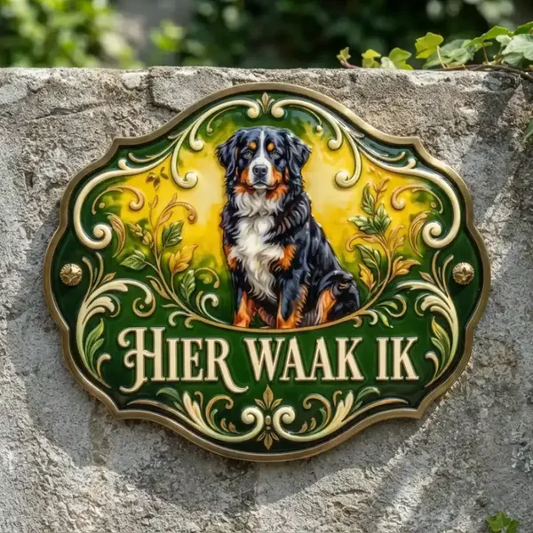 Waakbord Berner Sennen - Hier waak ik