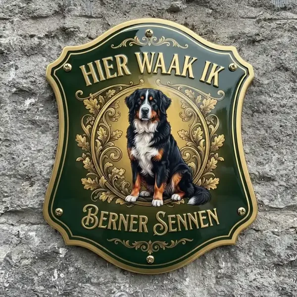 Berner Sennen Waakschild Acryl - Hier Waak Ik