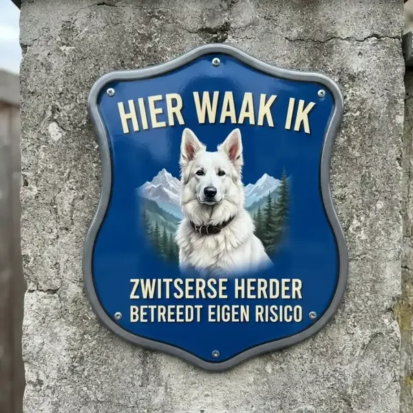 Waakbord Zwitserse Witte Herder 4mm Acryl