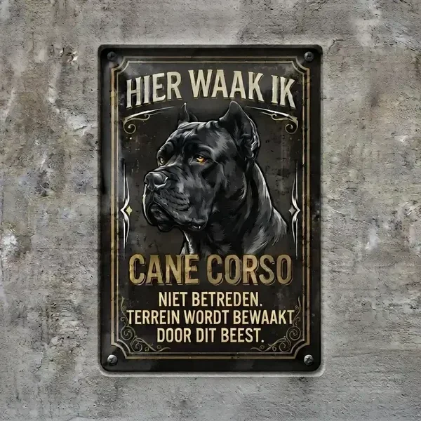 Metalen Waakbord Cane Corso - Meerdere Talen