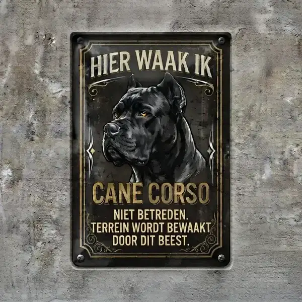 Metalen Waakbord Cane Corso - Meerdere Talen