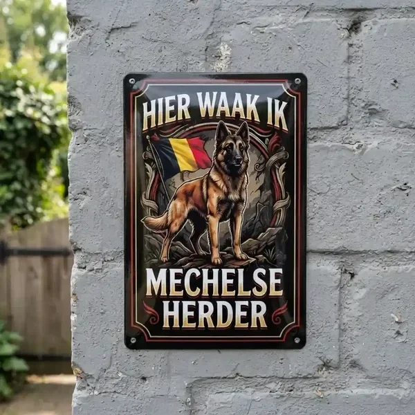 Waakbord Mechelse Herder Metaal