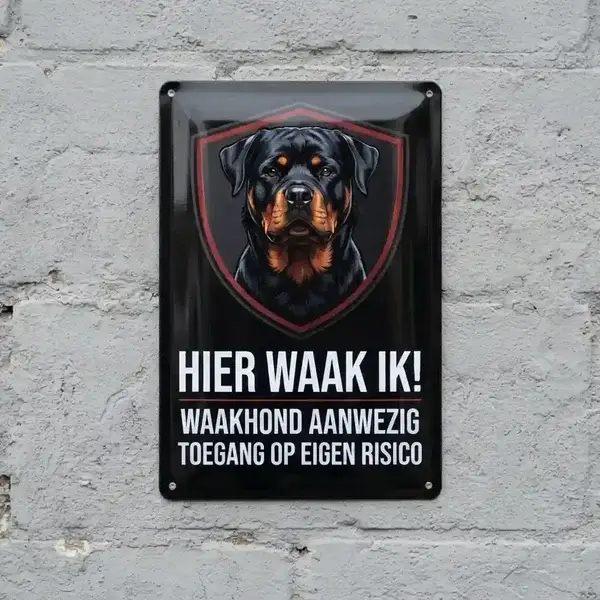 Waakbord Rottweiler - Vol Metaal