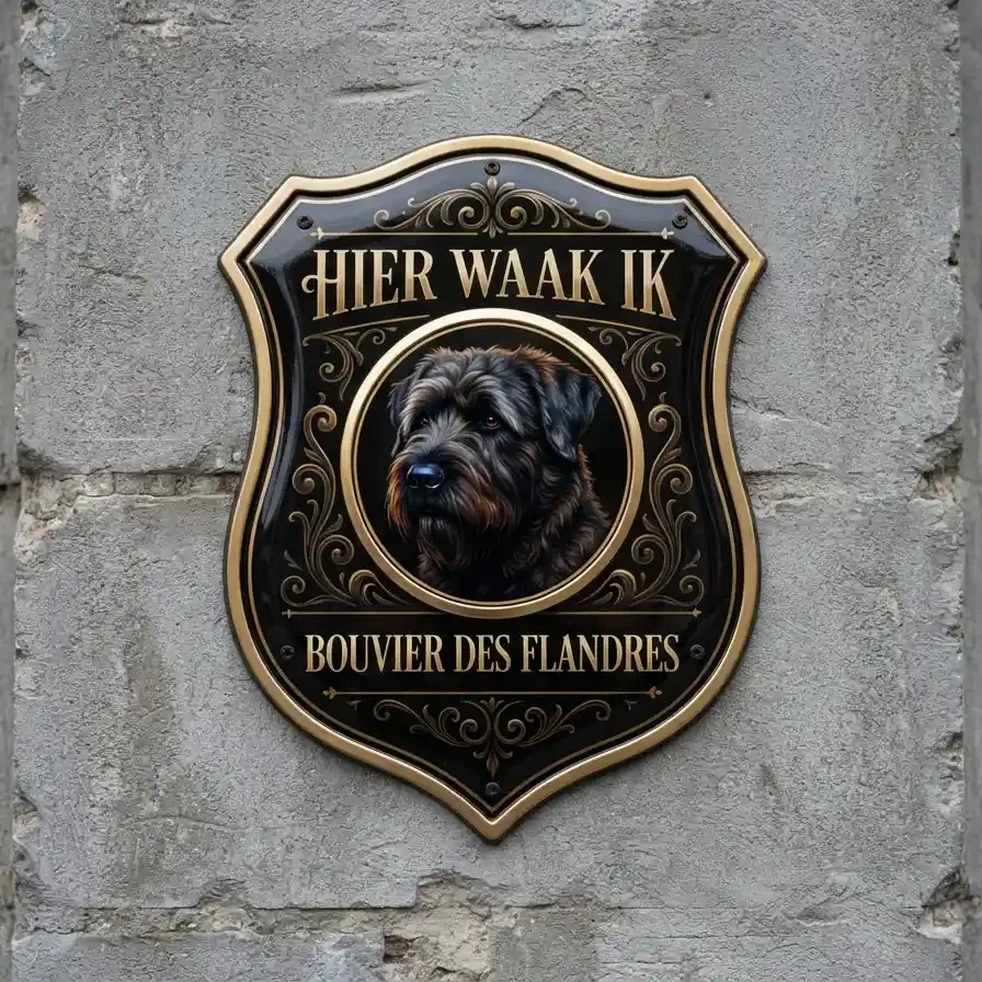 Bouvier Waakbord - Hier Waak Ik (Acryl 4mm)
