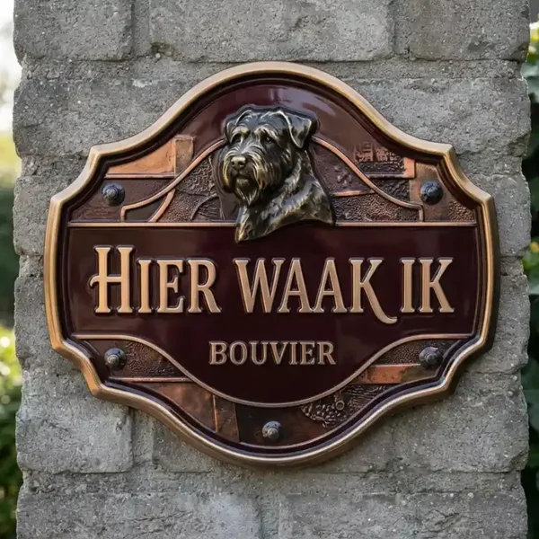 Waakbord Bouvier - Hier Waak Ik Acryl 4mm