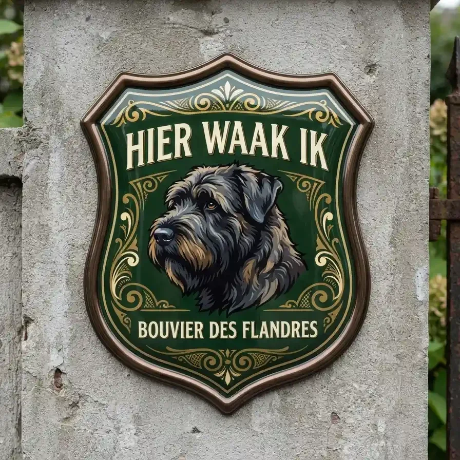 Bouvier Waakbord 4mm Acryl - Hier Waak Ik