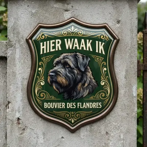 Bouvier Waakbord 4mm Acryl - Hier Waak Ik