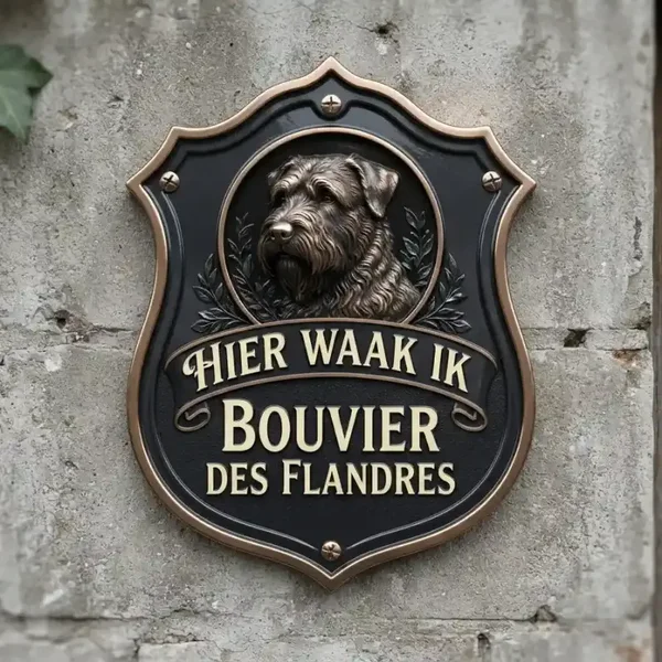 Bouvier Waakbord Schild 4mm Acryl - Hier Waak Ik