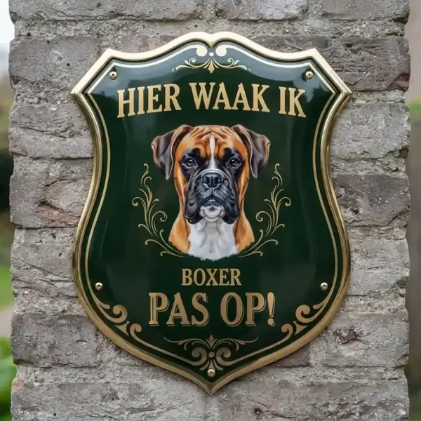 Waakbord Boxer - Hier waak ik