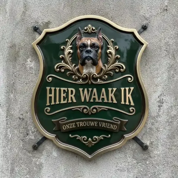 Waakbord Boxer - Hier Waak Ik (Acryl 4mm)