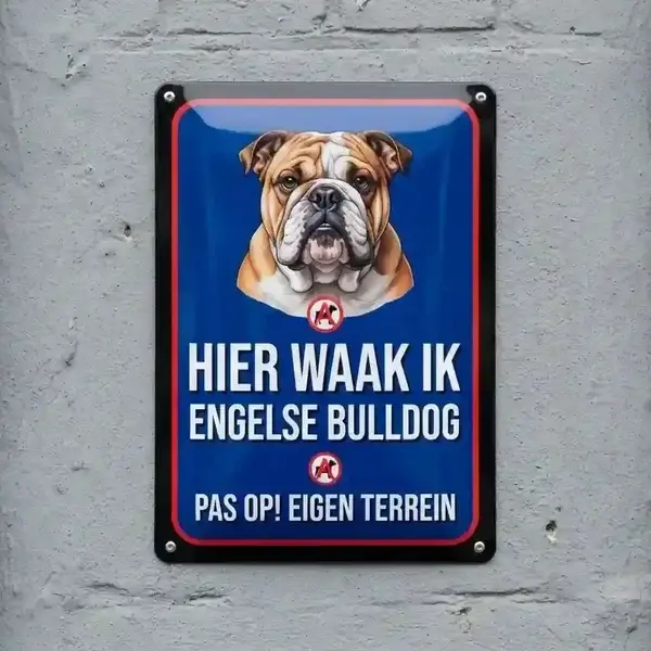 Waakbord Engelse Bulldog Metaal
