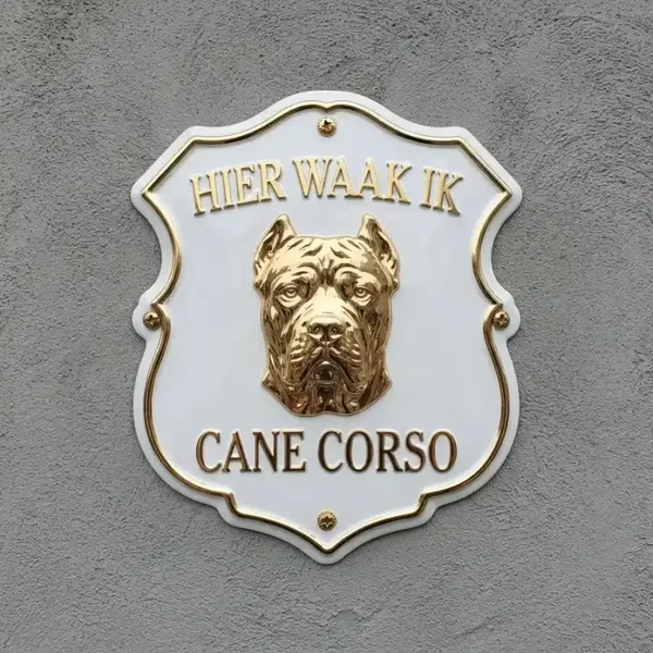 Cane Corso Waakbord Acryl 4mm - Hier Waak Ik