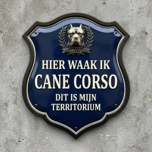 Cane Corso Waakbord Acryl 4mm - Hier Waak Ik