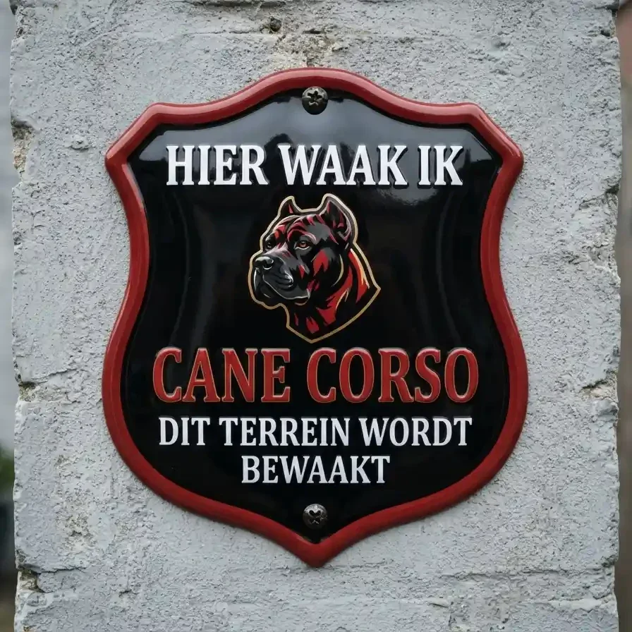 Cane Corso Waakbord Acryl 4mm - Hier Waak Ik