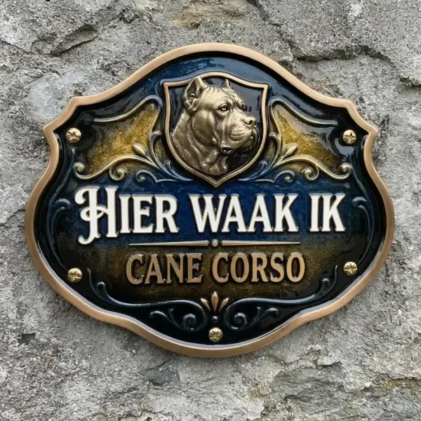 Cane Corso Waakbord Acryl - Hier Waak Ik