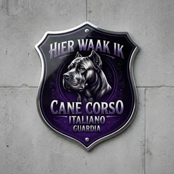 Waakbord Cane Corso - Hier Waak Ik Acryl 4mm