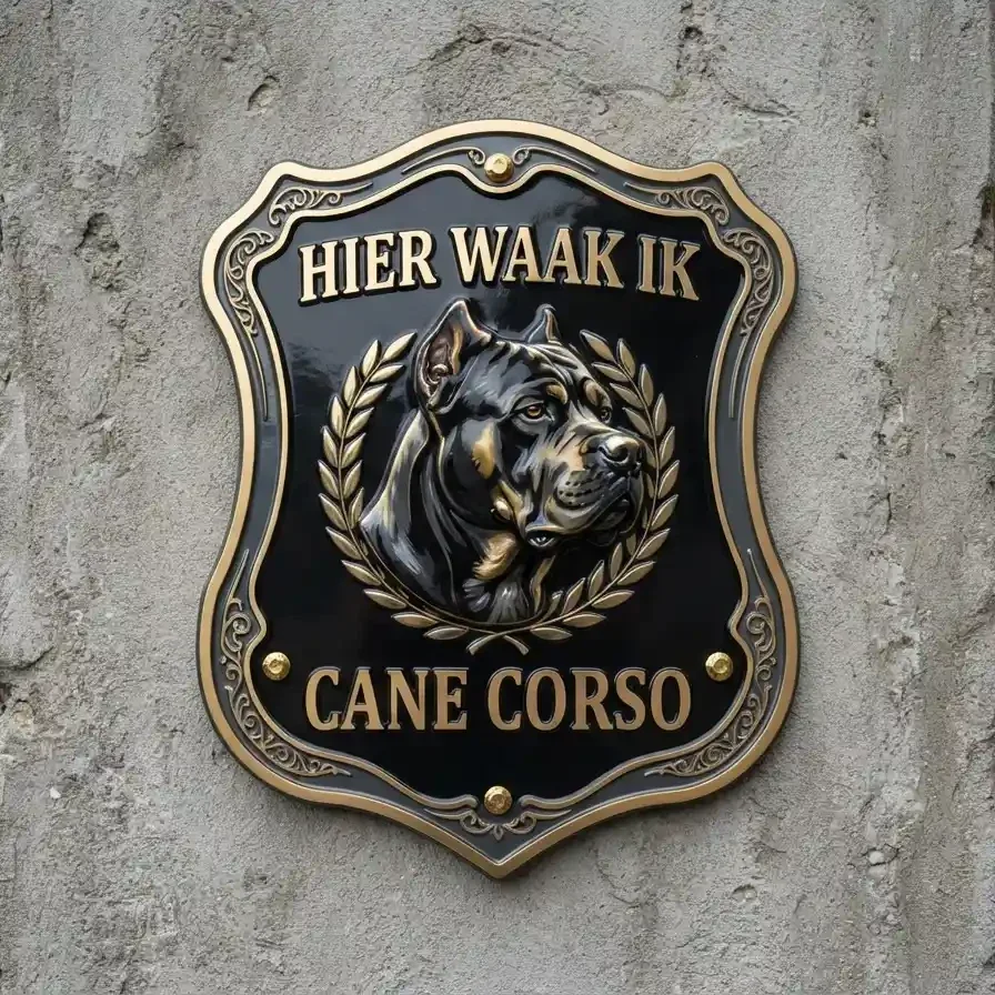 Cane Corso Waakbord 4mm Acryl - Hier Waak Ik