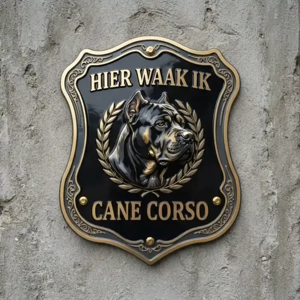 Cane Corso Waakbord 4mm Acryl - Hier Waak Ik