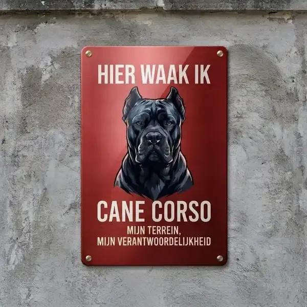 Metalen Cane Corso Waakbord - Diverse Talen & Maten