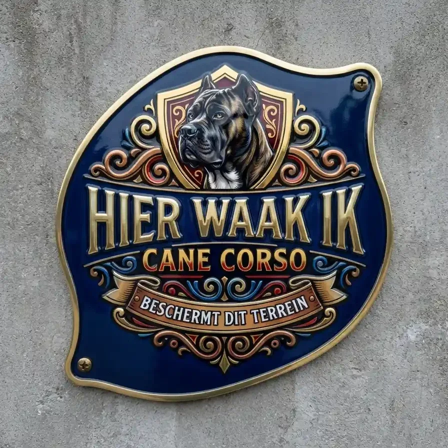 Waakbord Cane Corso - Hier Waak Ik Acryl 4mm