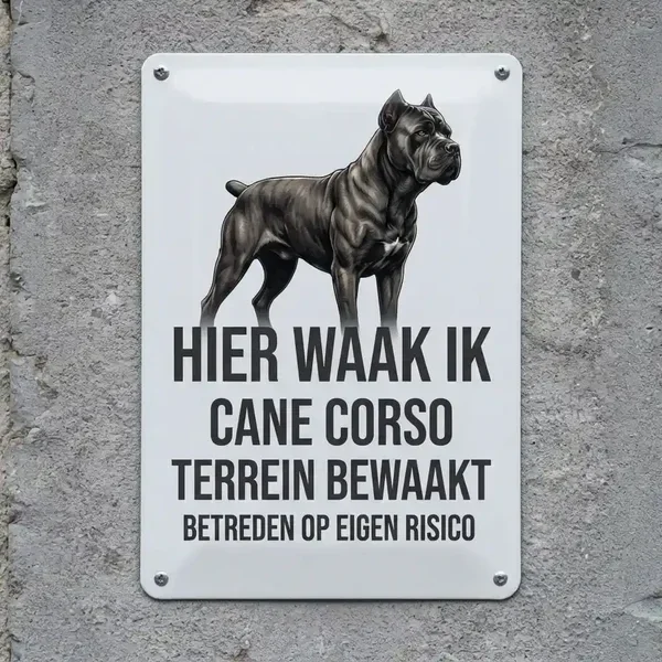 Cane Corso Waakbord Metaal | Waakborden.be