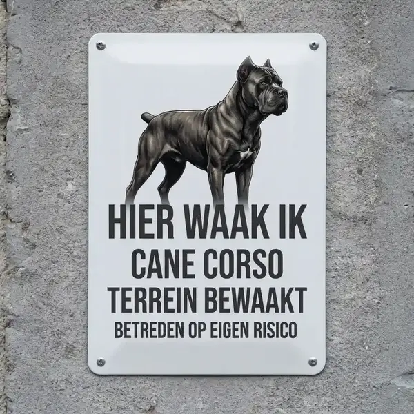 Cane Corso Waakbord Metaal | Waakborden.be