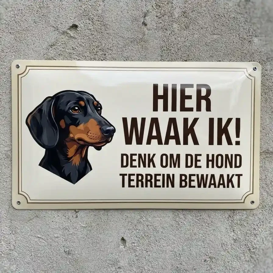 Waakbord Teckel - Hier waak ik 10 disigns