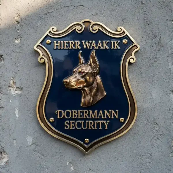 Dobermann Waakbord Acryl 4mm Schild - 25x30 / 35x40cm