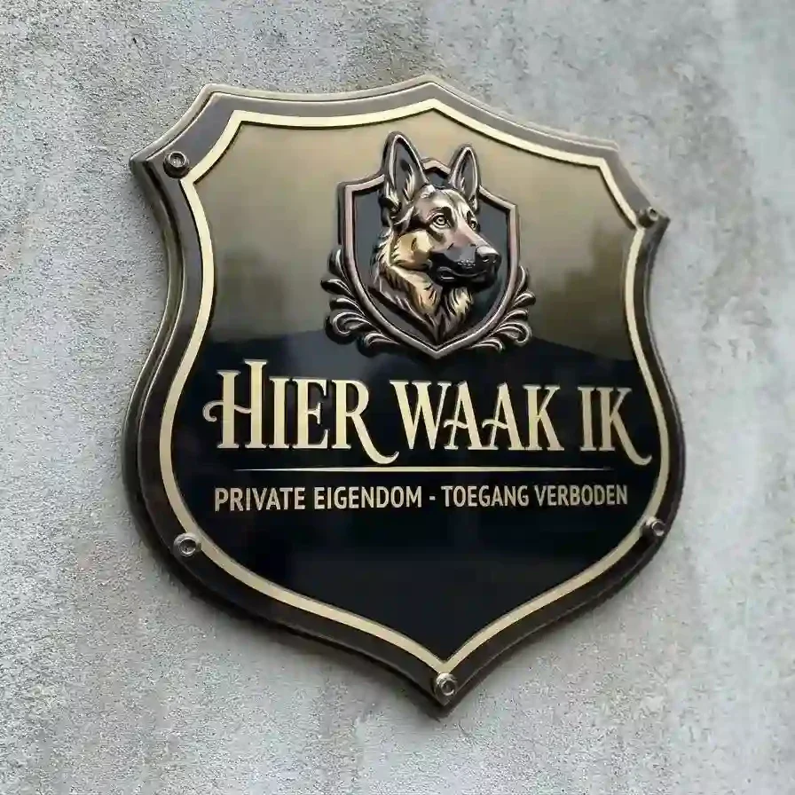 Waakbord Duitse Herder Acryl 4mm - Hier Waak Ik