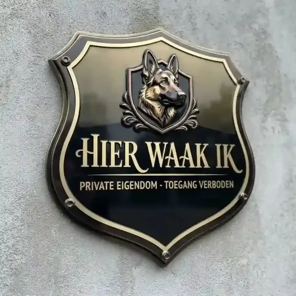 Waakbord Duitse Herder Acryl 4mm - Hier Waak Ik