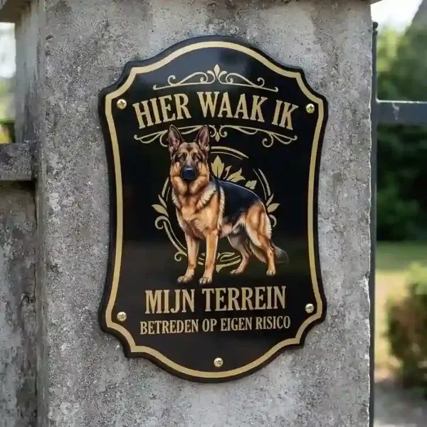 Waakbord Duitse Herder Acryl 4mm - Hier Waak Ik
