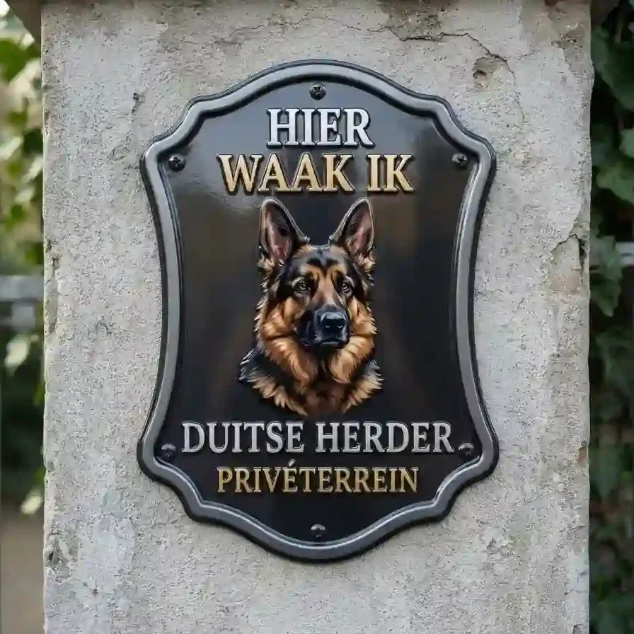 Waakbord Duitse Herder Acryl 4mm - Hier waak ik