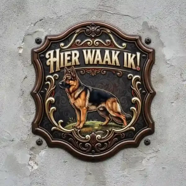 Duitse Herder Waakbord Acryl - Hier Waak Ik