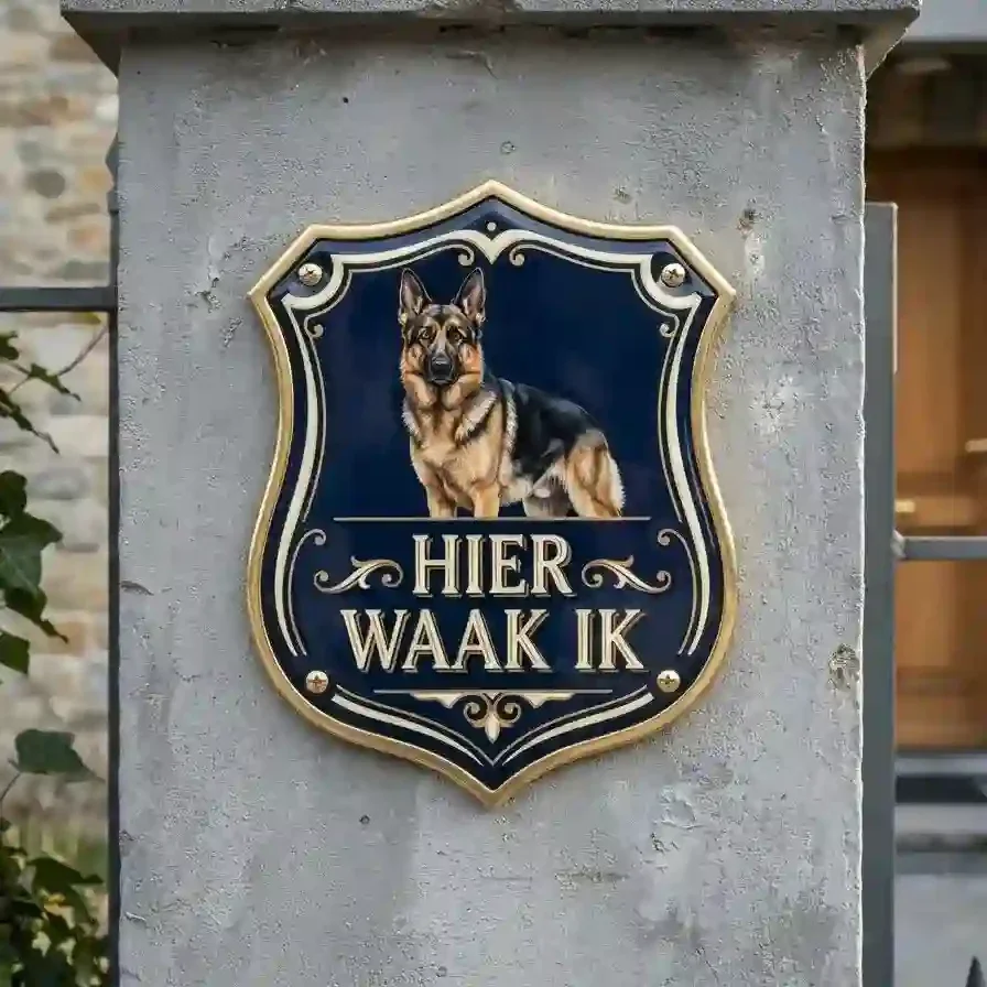 Waakbord Duitse Herder Hier Waak Ik Acryl