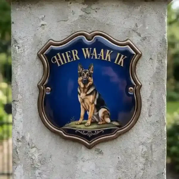Acryl Waakbord Duitse Herder - Hier Waak Ik