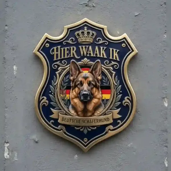 Waakbord Duitse Herder Schild 4mm - Hier Waak Ik
