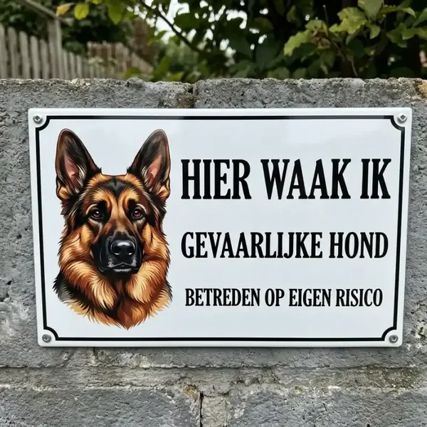 Waakbord Duitse Herder - Vol Metaal