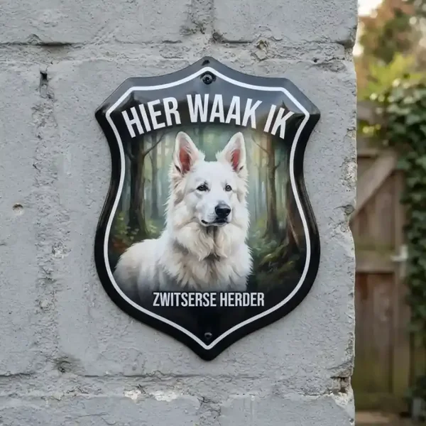 Zwitserse Witte Herder Waakbord Acryl 4mm
