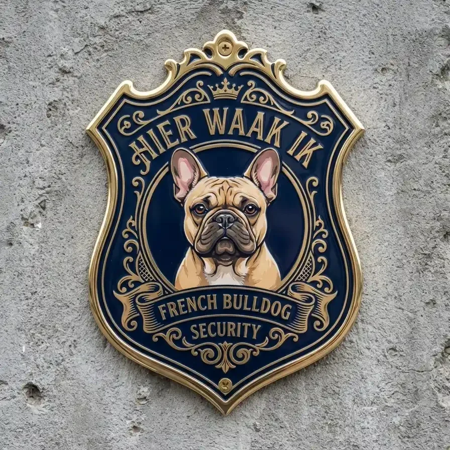 Waakbord Franse Bulldog - Hier Waak Ik (4mm Acryl)