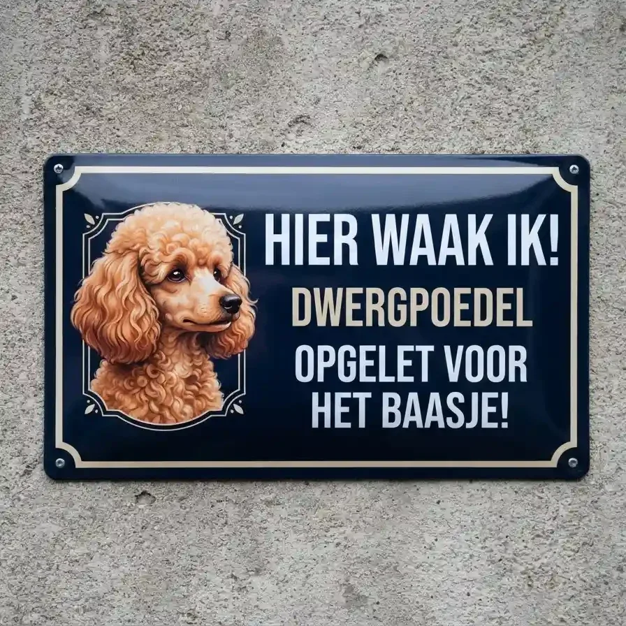 Vol Metalen Dwergpoedel Waakbord - 10 Designs