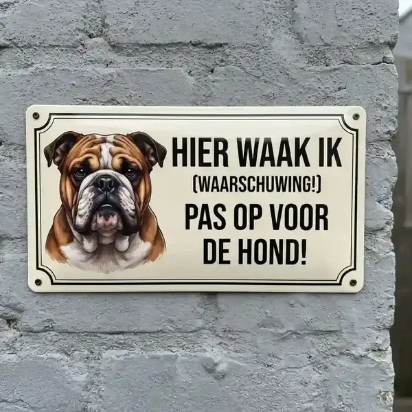 Metalen Waakbord Engelse Bulldog