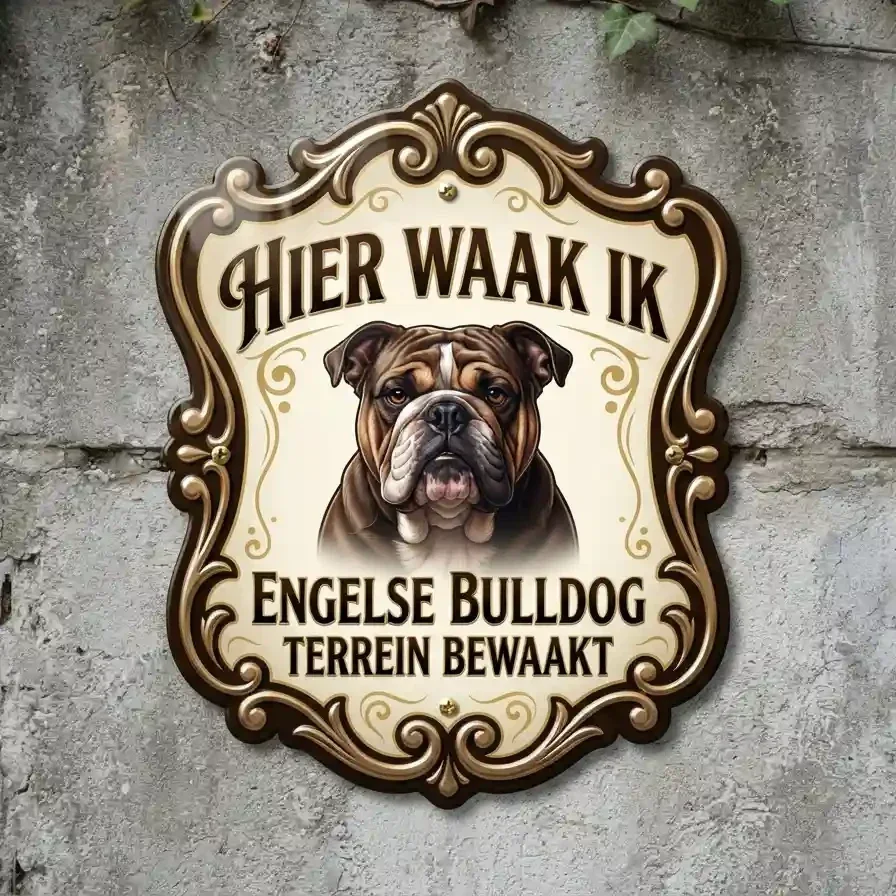 Waakbord Engelse Bulldog - 4mm Acryl