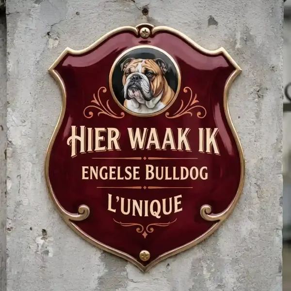 Acryl Waakbord Engelse Bulldog 25x30 / 35x40cm