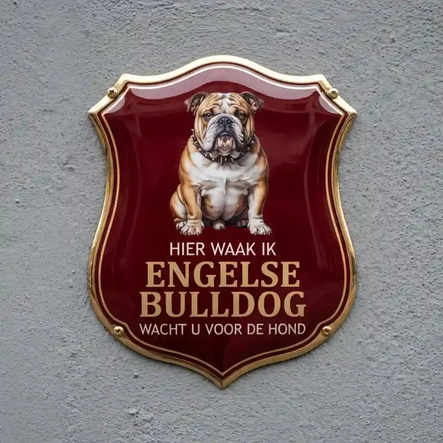 Waakbord Engelse Bulldog Schild (4mm Acryl)