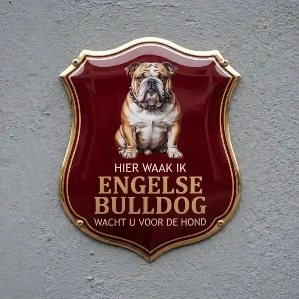 Waakbord Engelse Bulldog Schild (4mm Acryl)