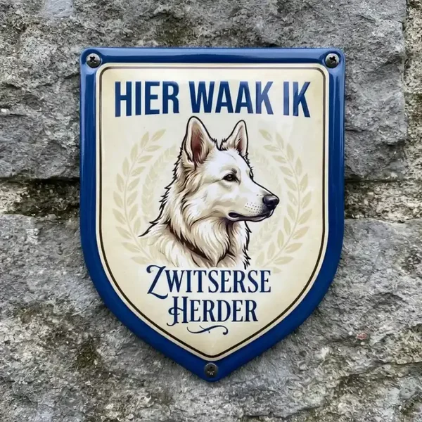 Waakbord Zwitserse Witte Herder Acryl 4mm