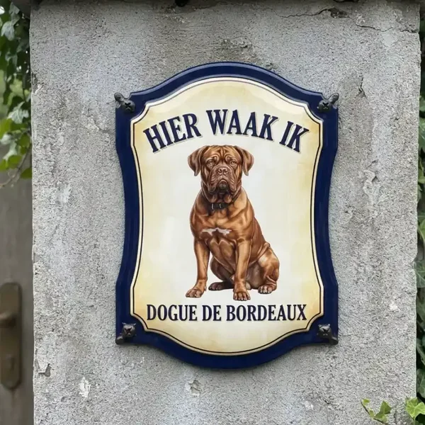 ​Waakbord Bordeauxdog - Hier Waak Ik (Acryl)