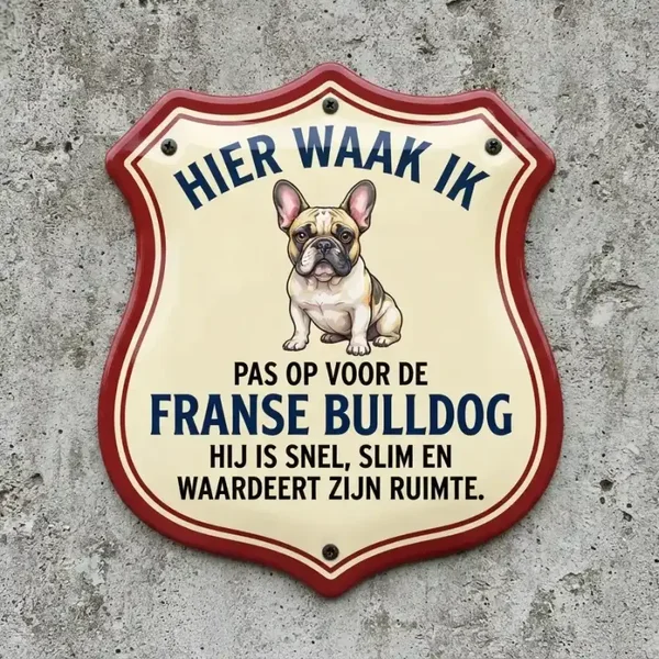 Waakbord Franse Bulldog Acryl 4mm